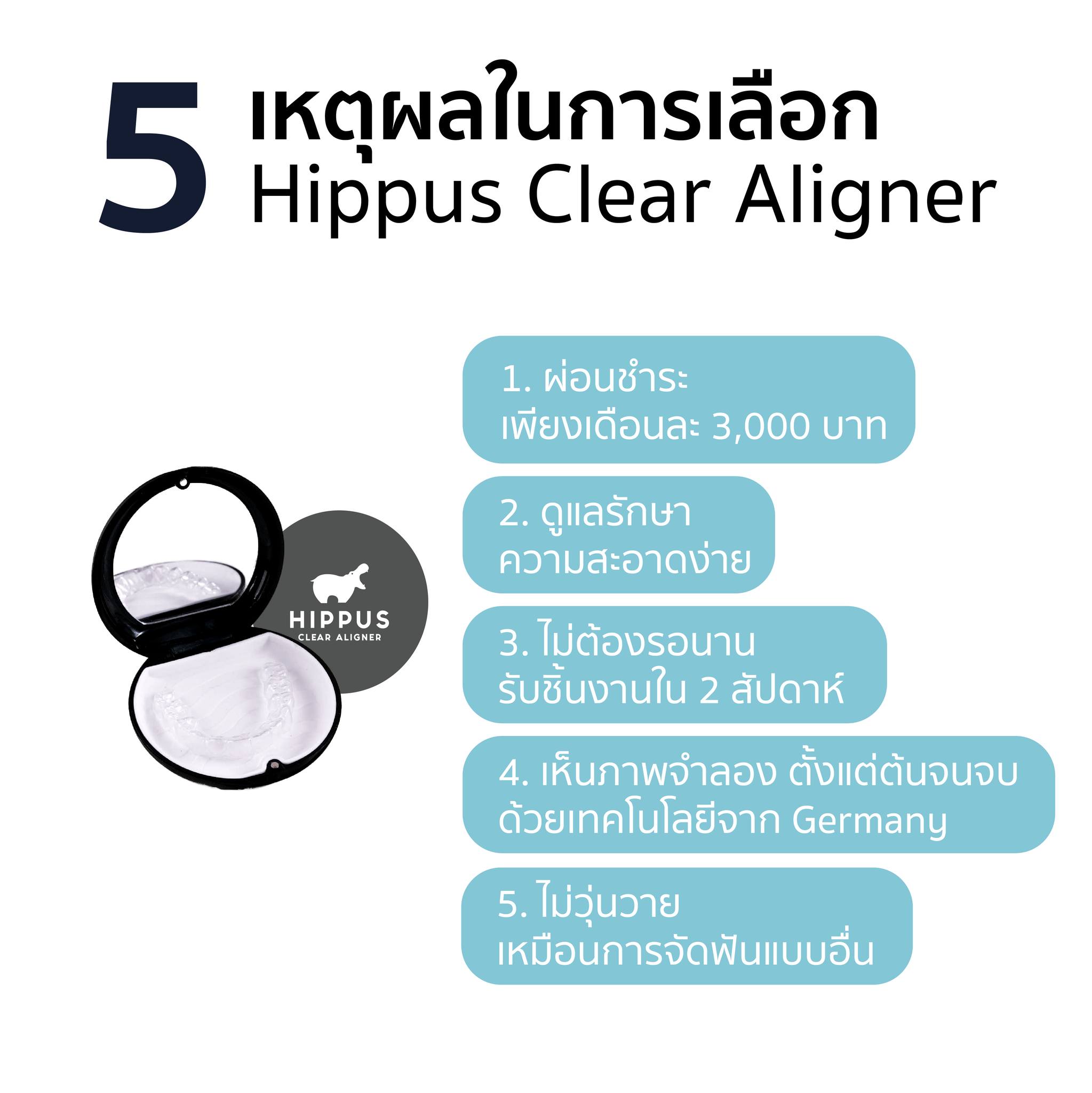 Read more about the article 5 เหตุผล ทำไมต้องจัดฟันใส Hippus Clear Aligner?